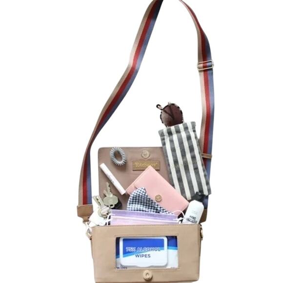 ToteSavvy Crossbody Diaper Bag Changing Mat, Wipes Pocket Tan - Picture 2 of 10